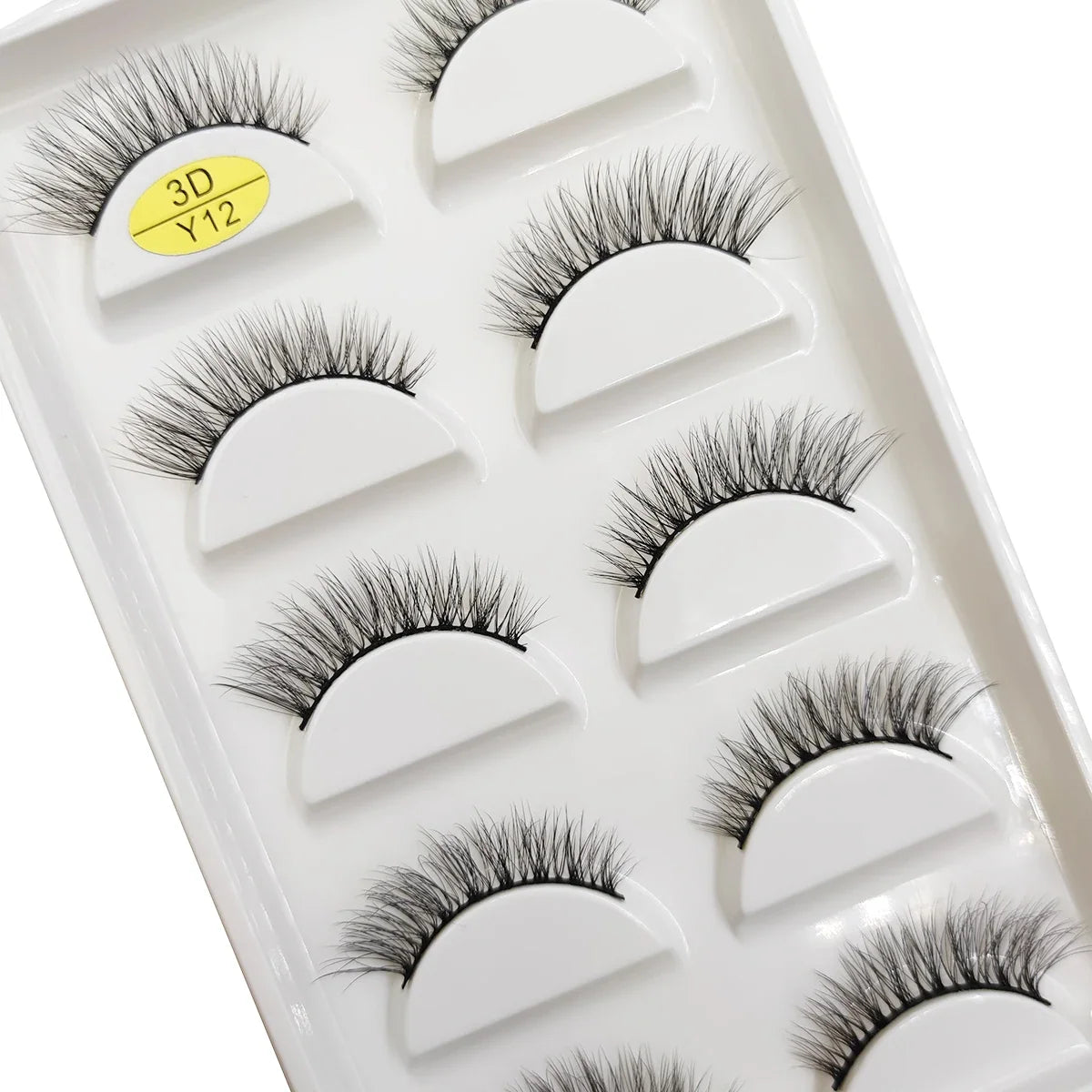 Set of 5 pairs of Blushimmer natural 3D mink false eyelashes with soft wispy, fluffy style for beauty and makeup enhancement.