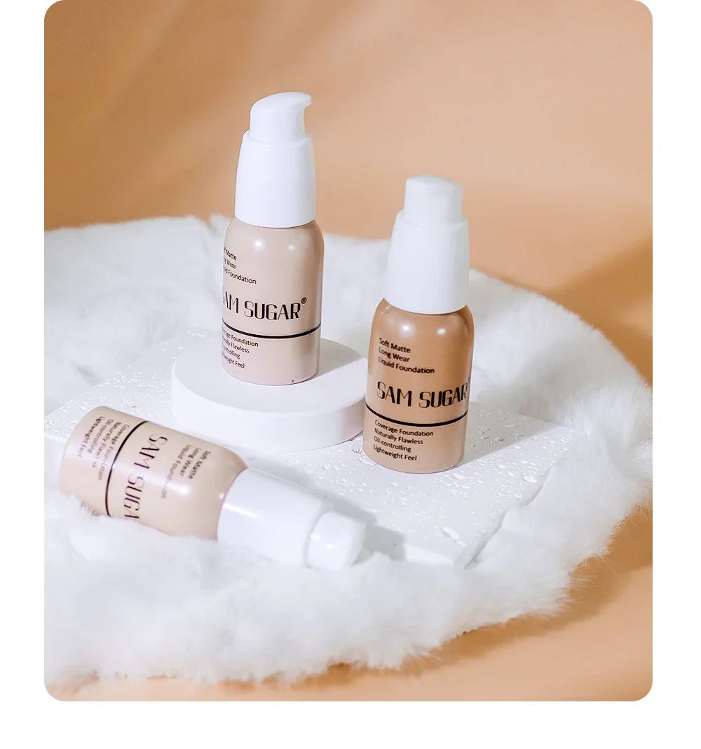 SAM SUGAR 6Color Concealer Liquid Foundation Long Lasting Oil Control Natural Soft Moisture Waterproof Constant Makeup Concealer