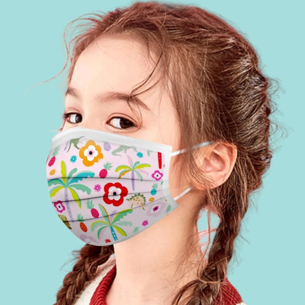 50pcs Cartoon Kids Disposable Mask 3 Layer Child Filter Hygiene Thicken Children's Face Mouth Mask Earloop mascarilla infantil