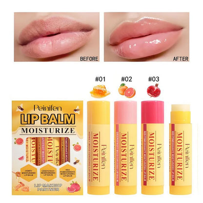 Blushimmer multi fruit flavors moisturizing lip balm set with hydrating base balms for daily lip care and Valentine's Day gift.
