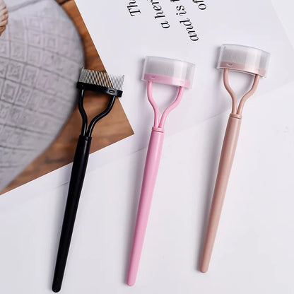Blushimmer metal eyelash separator with straight metal teeth, stainless steel eyelash curler and mascara brush comb for beauty makeup.