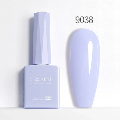 Blushimmer CANNI Hema Free Nail Gel Polish Fall Collection with semi-permanent diamond top coat, featuring a glossy red and nude jelly finish.