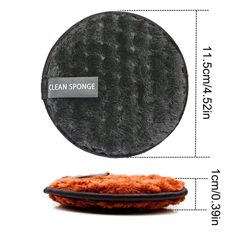 Blushimmer 4-pack microfiber cotton makeup remover pads, washable and reusable for gentle facial skin cleaning and cosmetic removal.