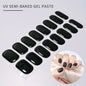Blushimmer 16Tips glitter semi-cured gel UV sticker with 3D French gradient design, shiny glitter powder, and full cover UV lamp decal