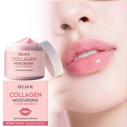 Blushimmer collagen lip mask for overnight repair, moisturizing and nourishing dry, flaky lips with a smooth, hydrating treatment.