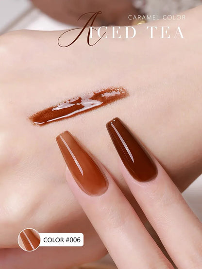 Blushimmer MIANEL Japanese style fairy gel nail polish in white, pink, and nude shades, featuring a clear, glossy finish for summer nails.