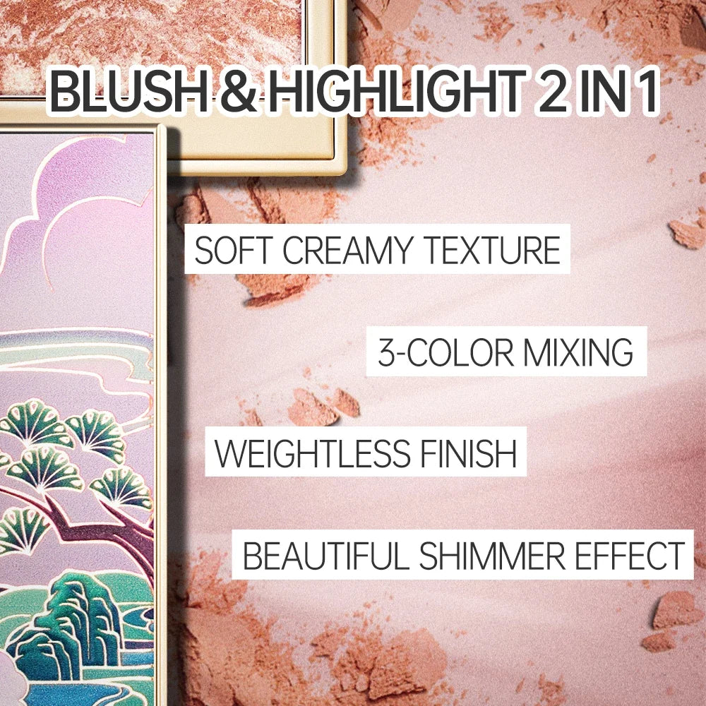 Blushimmer Catkin Eternal Love 10g rosy cranes baked blush powder with silky smooth texture and natural red hue, Chinese style makeup product