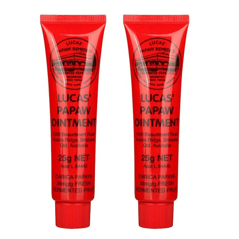 Blushimmer Lucas Papaw Face and Lip Balm in 25g jar, moisturizing and hydrating multifunctional ointment for dry lips and skin.