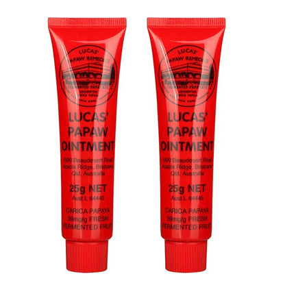 Blushimmer Lucas Papaw Face and Lip Balm in 25g jar, moisturizing and hydrating multifunctional ointment for dry lips and skin.