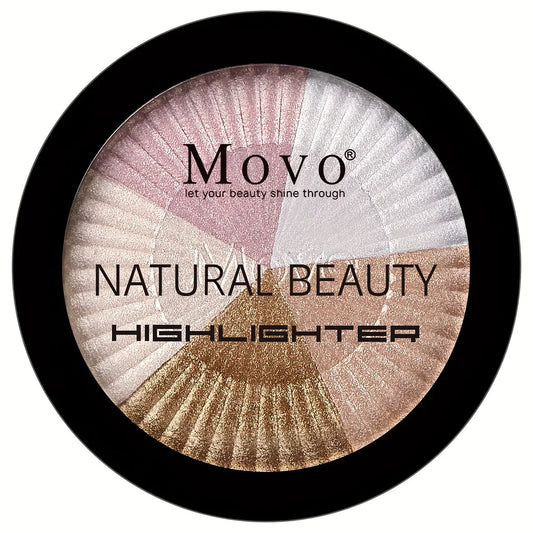 Blushimmer highlighter powder makeup palette with five shimmer glitter shades for face illumination and highlighting.