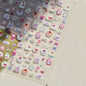 Cute red cherry bowknot 5D nail art stickers with shiny crystals, self-adhesive manicure decals for DIY nail decoration.