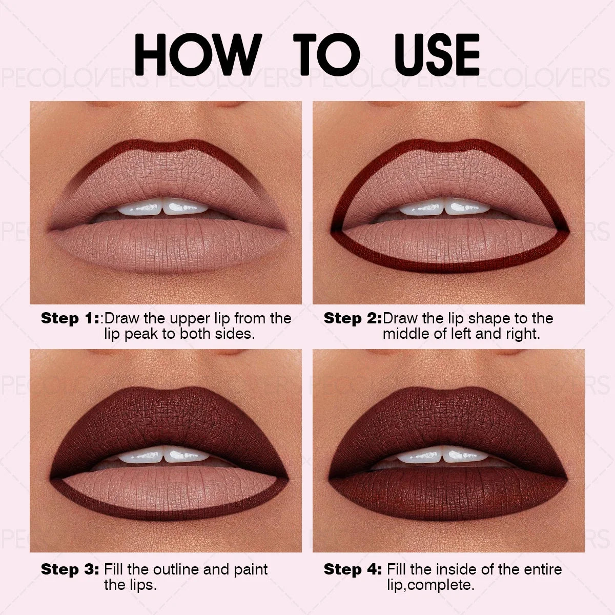 2-in-1 Waterproof Matte Lip Liner & Gloss, , Non-Stick Lipstick, Suitable for beginners