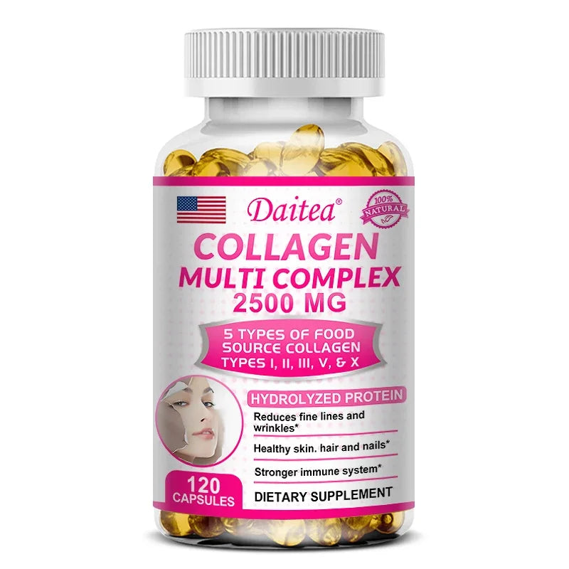 Daitea Hydrolyzed Collagen Supplement – Supports Healthy Skin, Joints, Hair, Nails - Antioxidant - Dietary Supplement