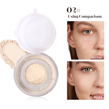 Blushimmer Sweet Heart Powder loose setting powder in a soft, airy container, designed for oil control, sweat-proof, waterproof, long-lasting.