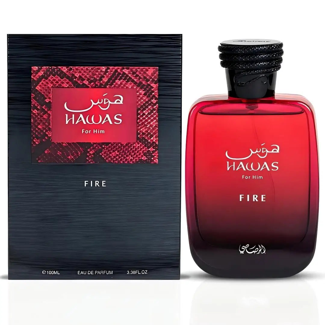 100ML Rasasi Hawas for Men Eau de Parfum by Blushimmer, featuring a sleek bottle of luxurious, long-lasting masculine fragrance.