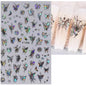 Elegant Butterfly Nail Manicure Stickers Blue Butterflies Leopard Retro Flowers Adhesive Decal Wedding Charm Manicure Tips