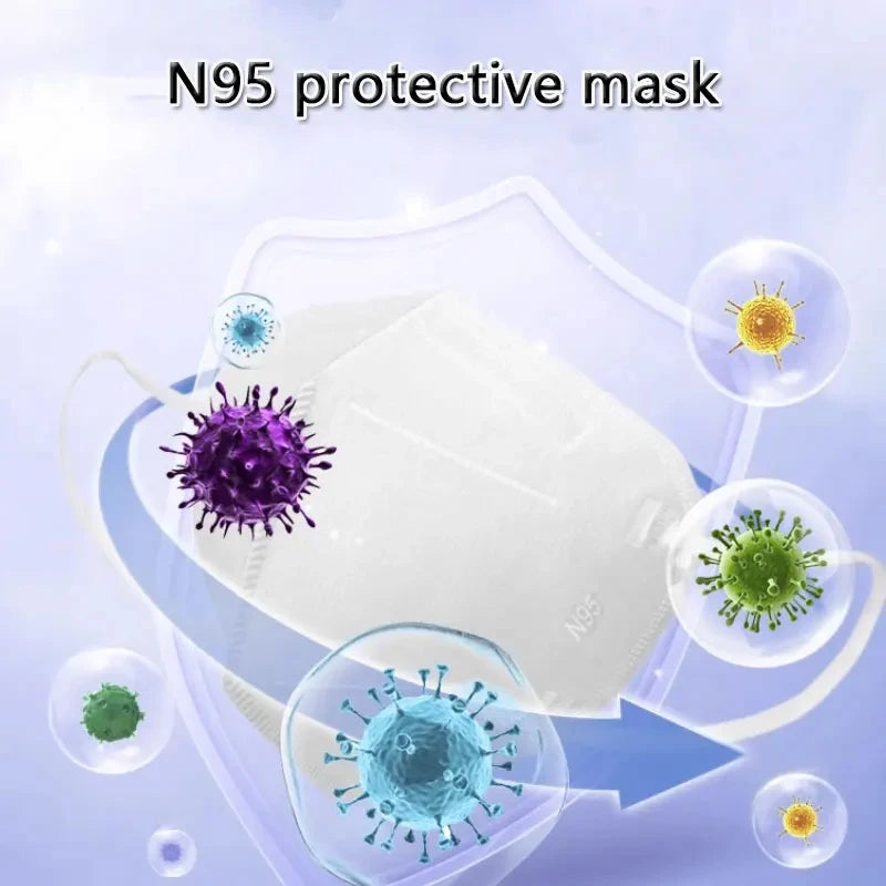 10 Pieces N95 Face Mask Health Protective Dust and Droplet Prevention Masks Breathable Design Mask Disposable Protective Mask