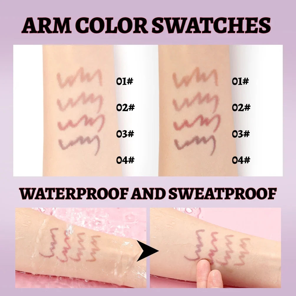 Blushimmer QIBEST matte waterproof liquid lipliner pencil for natural lip contour and plumping stain, with precise lip outline.