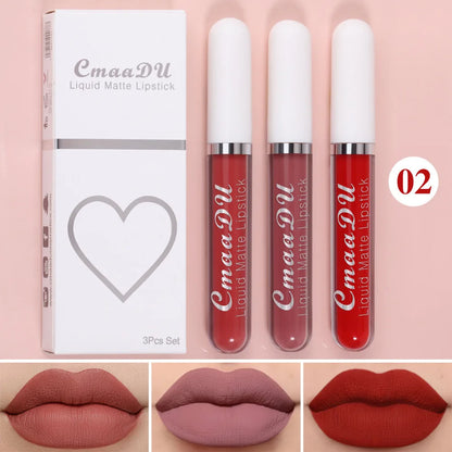 Blushimmer long-lasting velvet matte liquid lipstick in vibrant red, nonstick, waterproof lip gloss for women’s beauty makeup.