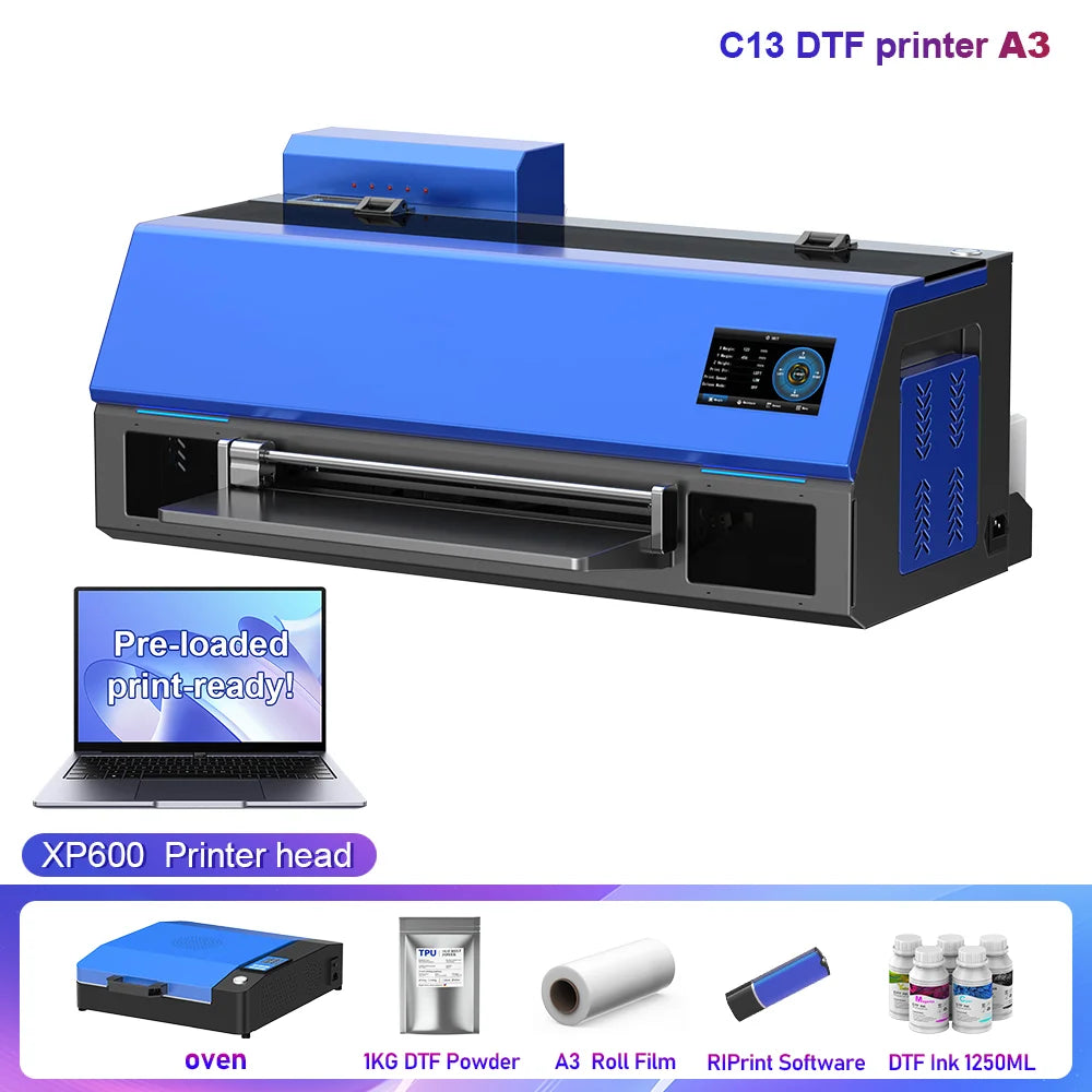 OYfame A3+DTF Printer impresora dtf a3 For Epson XP600 Directly To Film Textile A3 t shirt printing Machine A3 with dtf oven