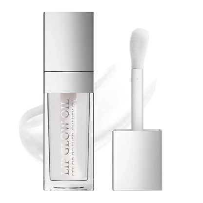 Blushimmer Crystal Jelly Moisturizing Lip Glow Oil in 8ml, showcasing a clear, glossy lip oil with a shiny applicator.