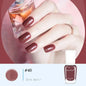 Blushimmer no-bake water-based nude nail polish bottle with colorful glitter sequins, quick-drying and long-lasting, tearable formula.