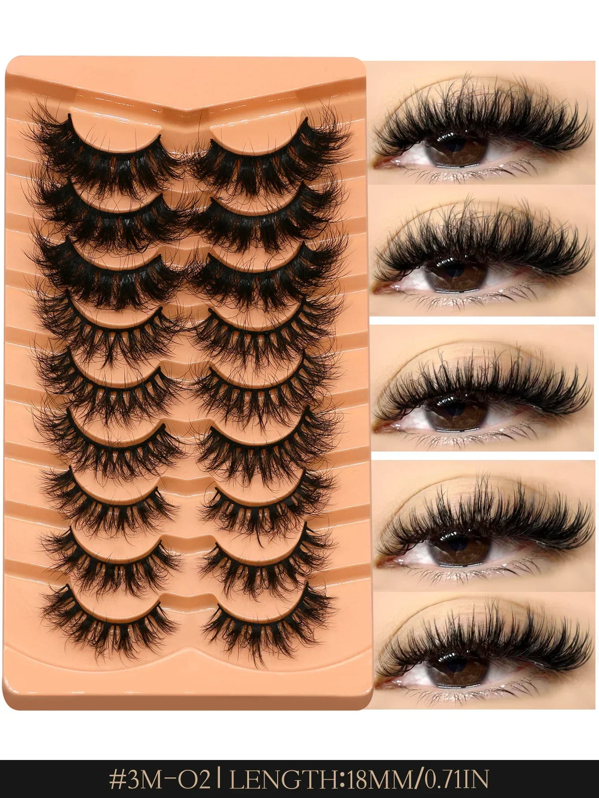 Fluffy 3D Mink Cat Eyelashes by Blushimmer, natural-looking false lashes for daily, party, and wedding makeup, reusable and lightweight.