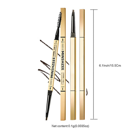 Waterproof matte eyebrow pencil with brush in brown by Blushimmer, featuring a long-lasting formula and precise application.