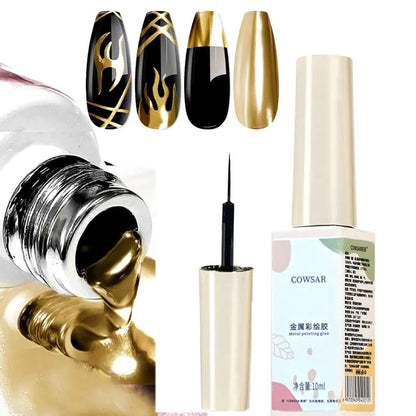 Blushimmer metallic gel nail polish in silver, gold, and rose shades with a shiny mirror finish, 5/7/8ml semi-permanent UV gel for nail art