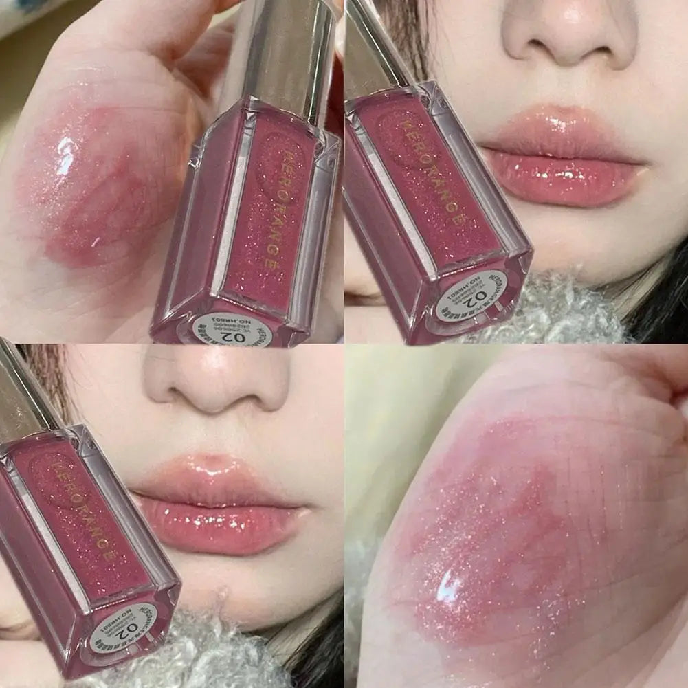 Blushimmer Herorange Starlight Gloss clear lip glaze with shimmer, lightweight, non-sticky, perfect for everyday or party wear.