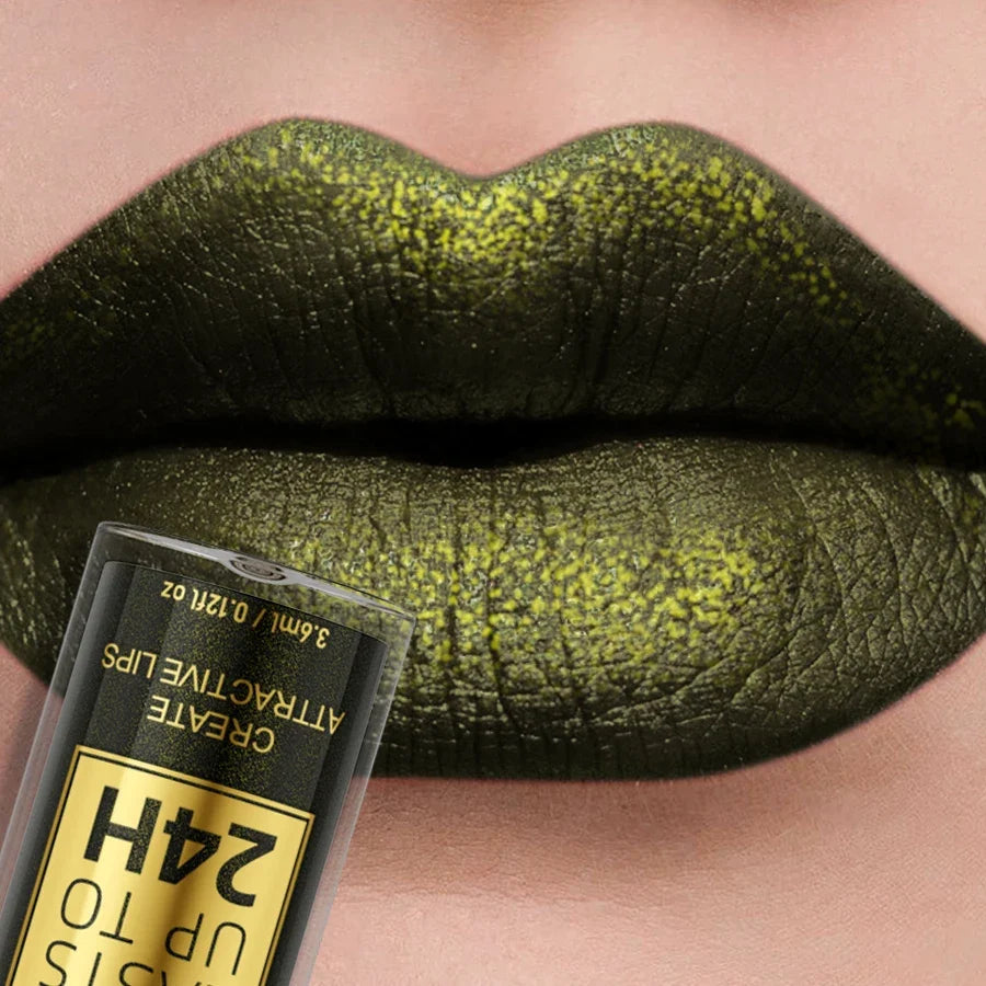 Blushimmer 14-color glitter metallic lip gloss with shiny, long-lasting, waterproof liquid lipstick and lip oil in vibrant shades.