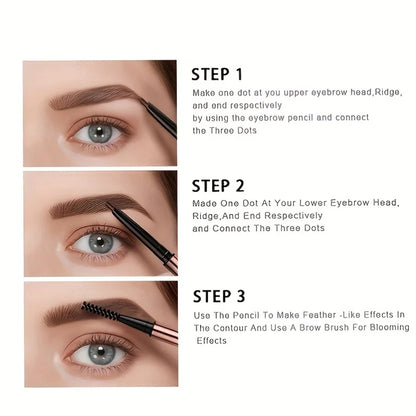 Waterproof matte brown eyebrow pencil with brush by Blushimmer, featuring long-lasting formula and precise application.