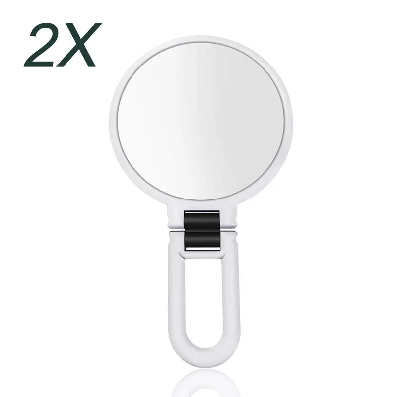 Blushimmer 2x to 15x magnifying makeup mirror, small foldable pocket mirror for women with tabletop stand, compact design