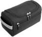 Waterproof unisex portable makeup bag by Blushimmer showing a hanging cosmetic organizer with multiple compartments.