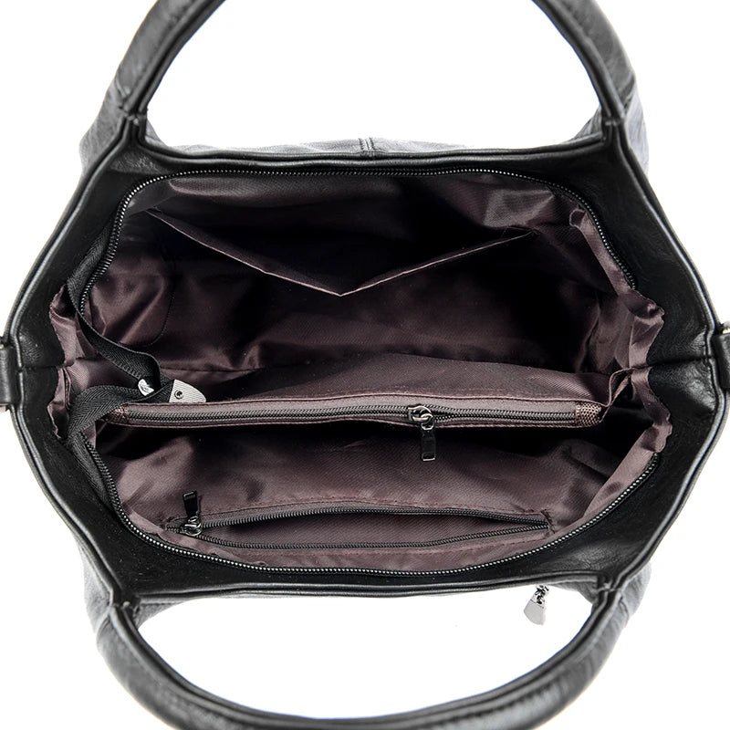 High Quality Large capacity Leather Women Tote Bag Designer Soft Leather Ladies Shoulder Crossbody Bag Fashion Female Handbags