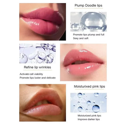Blushimmer instant volumising lip plumper oil enhancer with glossy finish, moisturizing and anti-wrinkle lip care serum.
