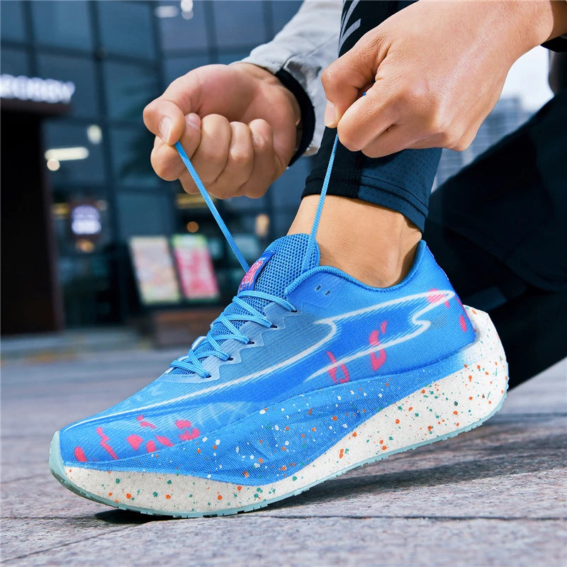 Men Sports Running Shoes Shock Absorbing Marathon Breathable Women Athletic Sneakers Jogging Off Road Running Casual Sports Shoe