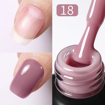 Blushimmer Born Pretty 15ml jelly nude rubber base gel in natural milky white, self-leveling soak-off UV LED gel varnish.