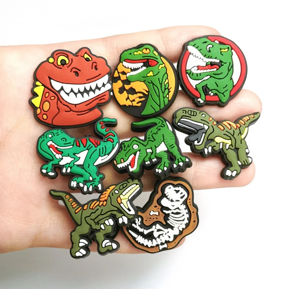 16Pcs Dinasour Shoes Decoration Charms for Clog Sandals,Cute Cartoon Dino Shoes DIY Pins Charms Accessories Gifts for Women Men