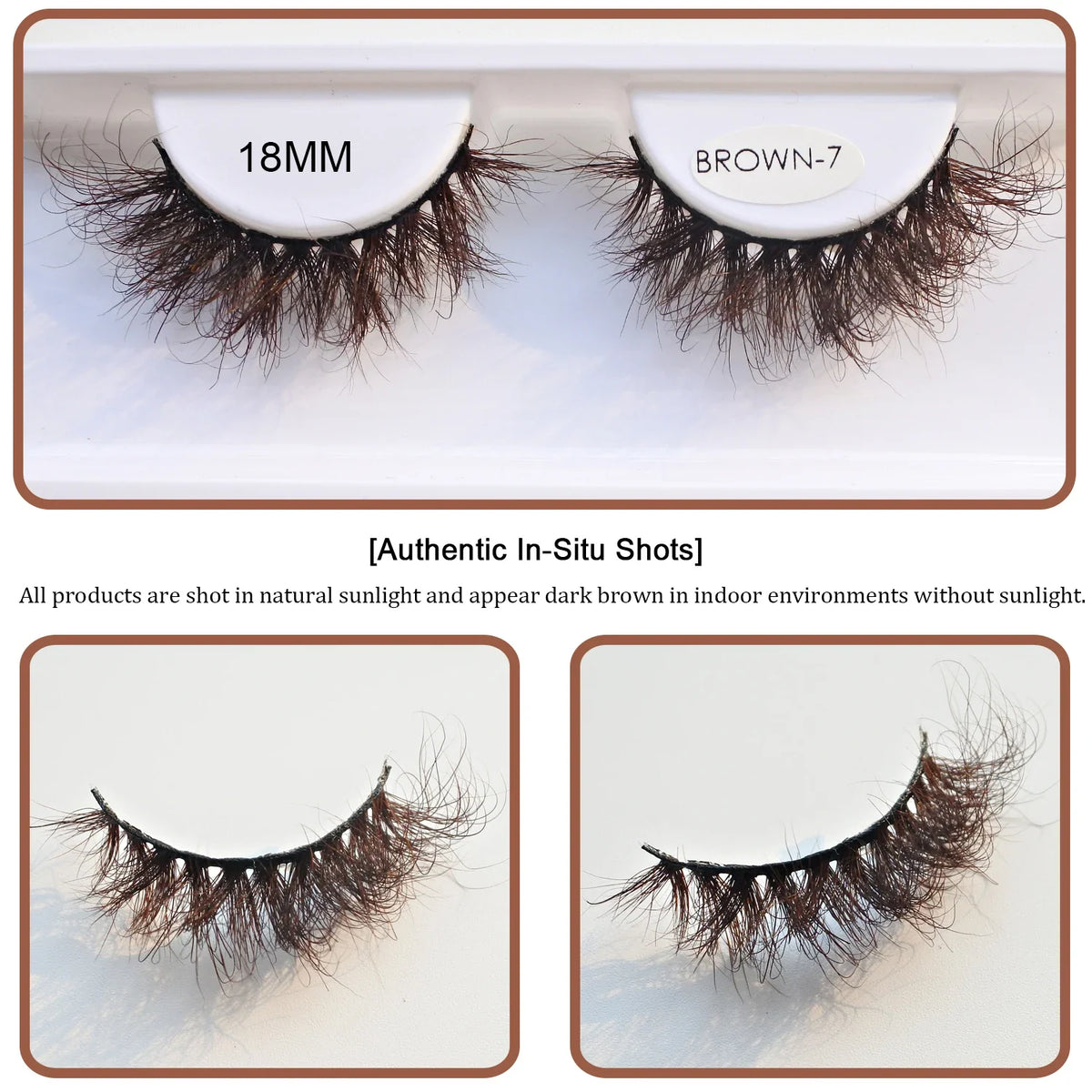 Blushimmer Red Siren brown fluffy mink lashes with soft, natural strip design for a luxurious cosplay eyelash look.