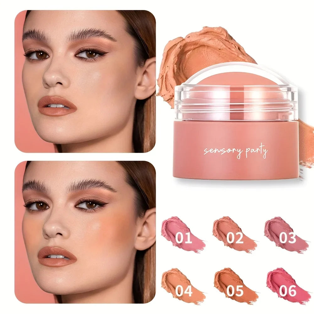 6 colors Waterproof Blush Cream - Long-Lasting, Multi-Use Makeup for Women