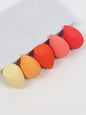 Set of five Blushimmer vegan velvet makeup sponges for liquid, cream, and powder makeup, eco-friendly travel essentials.
