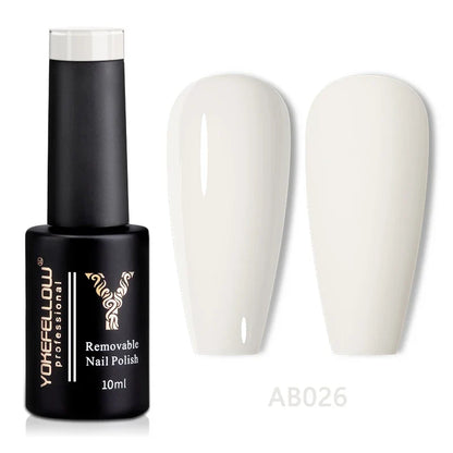 Blushimmer YOKEFELLOW 10ml translucent pink gel nail polish in a clear bottle, showcasing the high-quality, soak-off UV gel varnish.