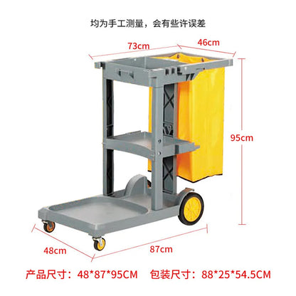 Multifunctional cleaning cart hotel cleaning cloth cart Plastic shopping mall push cleaning cart