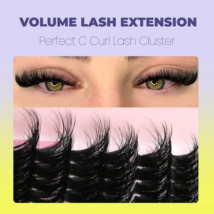 Blushimmer GROINNEYA Lashes Clusters cat eye wispy individual eyelash extensions for DIY makeup, fluffy and voluminous.