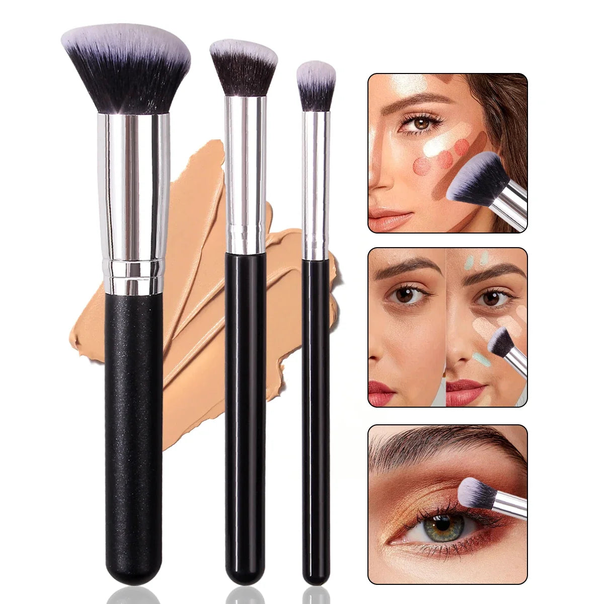 Foundation Concealer Brush, Premium Contour Blusher Brushes, Flawless Under Eye Dense Face Makeup Brush For Blending