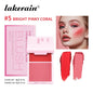 Cream & Powder Blush Matte 5Colors Dewy Rosy Blush Makeup Pan Long-lasting Wearing High Pigment Natural Matte Blush Cosmtics