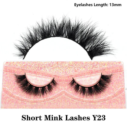 Blushimmer 3D Mink Fluffy Half False Eyelashes, natural soft lightweight strip lash with clear band, reusable short eye extension