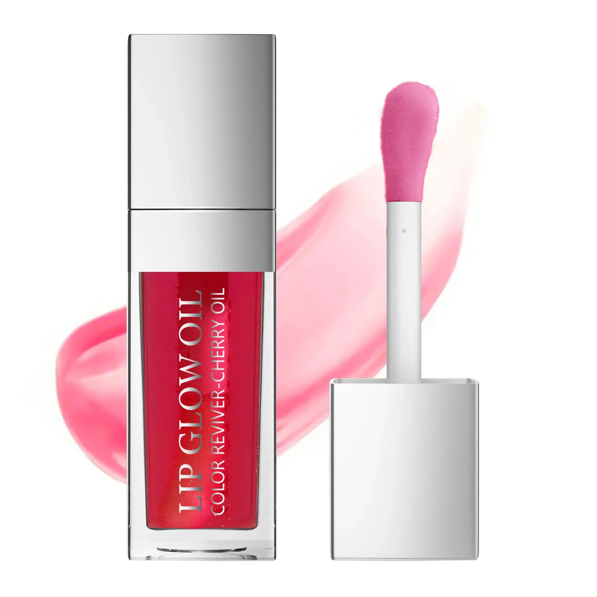 Blushimmer Crystal Jelly Lip Glow Oil in 8ml, featuring a clear, glossy container with the moisturizing plumping lip oil inside.
