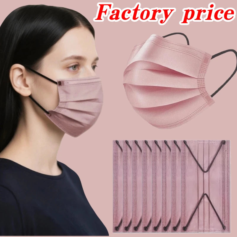200Pcs 4-Layer Protective Disposable Masks - Breathable and Comfortable, Adjustable Ear Loops and Snugly Fitting Nose Pads, Perfect for Outdoor Activities, Home, Commuting, Office, School, Unisex and High Aesthetic App